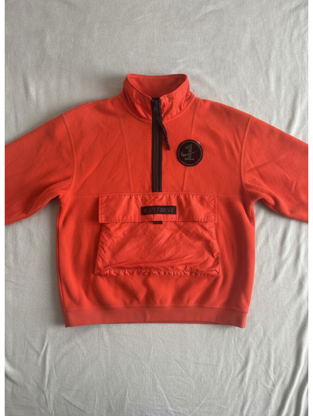 Rare Nike Air Force 1 Orange Fleece Men's Bomber Jacket Size Small